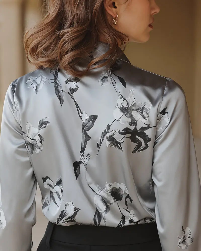 LUNE – Fleur Satin Blouse