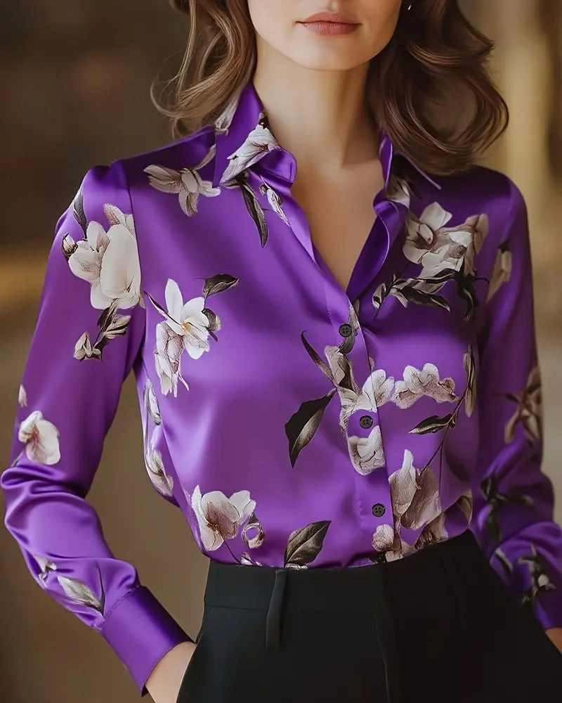 LUNE – Fleur Satin Blouse