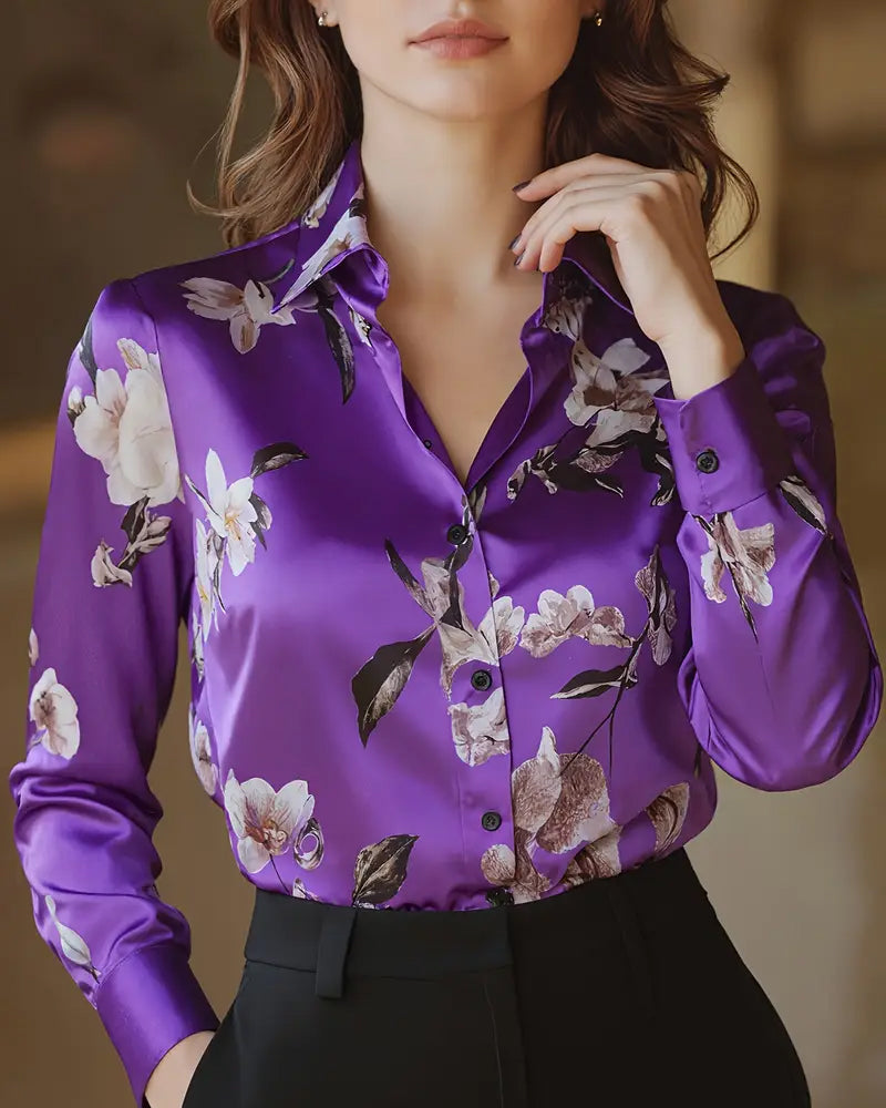 LUNE – Fleur Satin Blouse