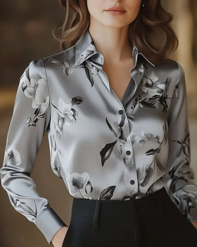 LUNE – Fleur Satin Blouse